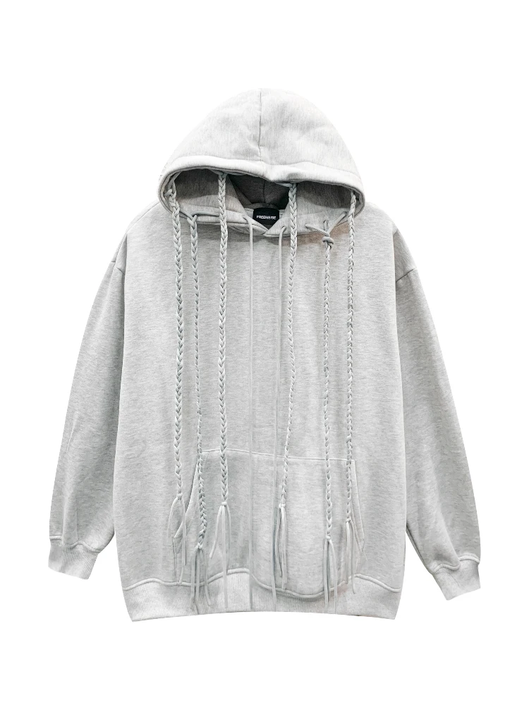 

SuperAen Autumn and Winter Plush Thickened 2021 New Streetwear Hooded Loose Fashion Solid Sweatshirt Women