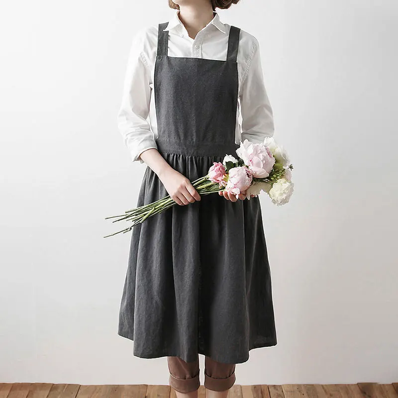 

Nordic Style Cotton Apron Baking Cooking Kitchen Women Aprons Bibs For Coffee Shop Leisure Cleaning Tools