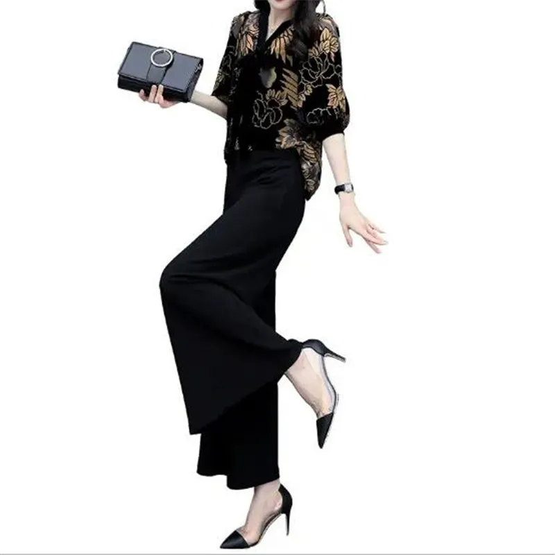 2020 осенне-летний модный женский костюм повседневные штаны с высокой талией и