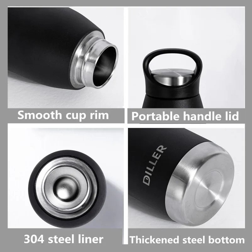 650 мл вместительный изолированный термос бутылка для воды улицы велосипеда 18/8