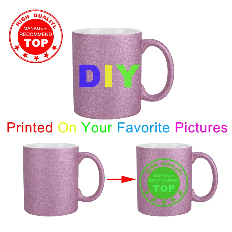 Благородная ярко розовая кружка для фото DIY логотип текст на заказ изображение