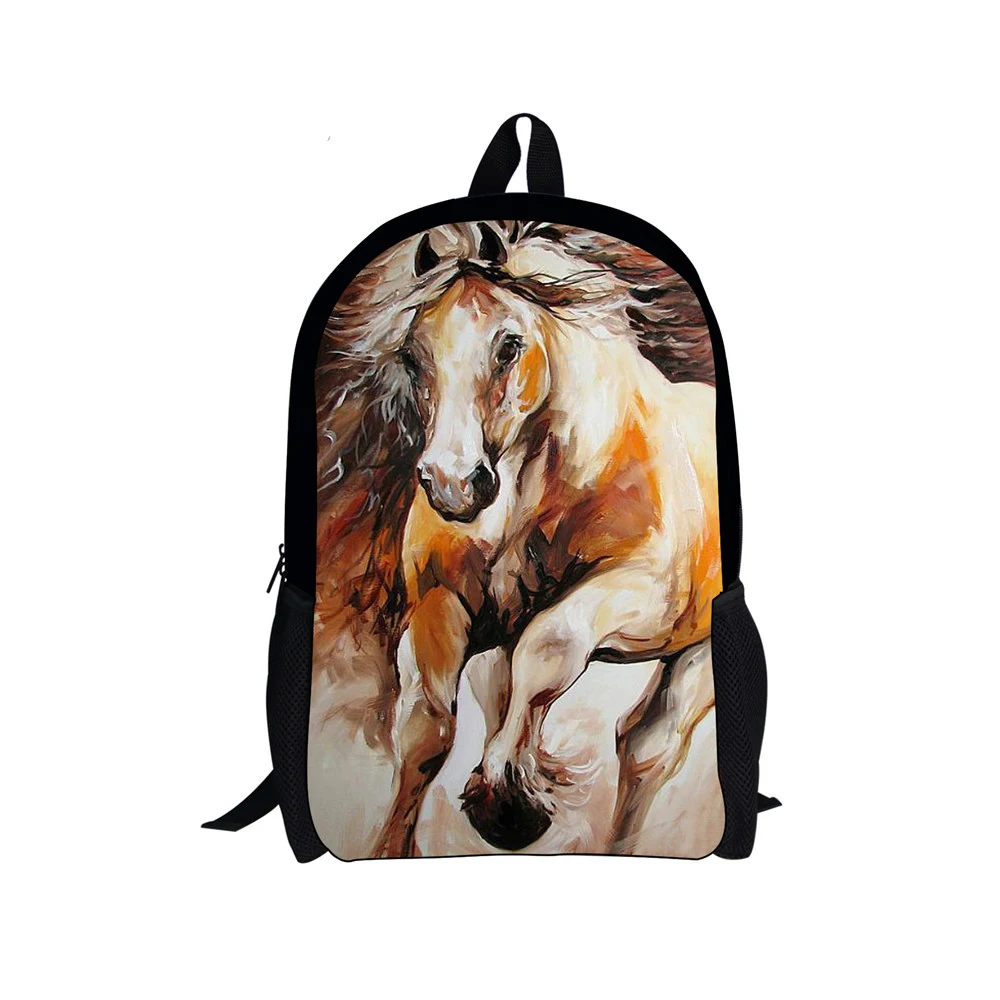 

Customized Fahion Crazy Horse Printing School Bags Children Bagpack Zoo Animal School Bag For Teenagers Boys Mochila
