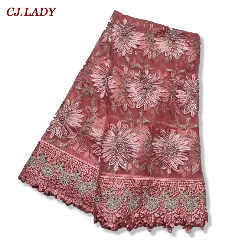 

Latest 2021High Quality African Nigerian Tulle Lace Fabric Swiss Cotton African Guipure Formal Prom Party Gown Dress 5Yards A04