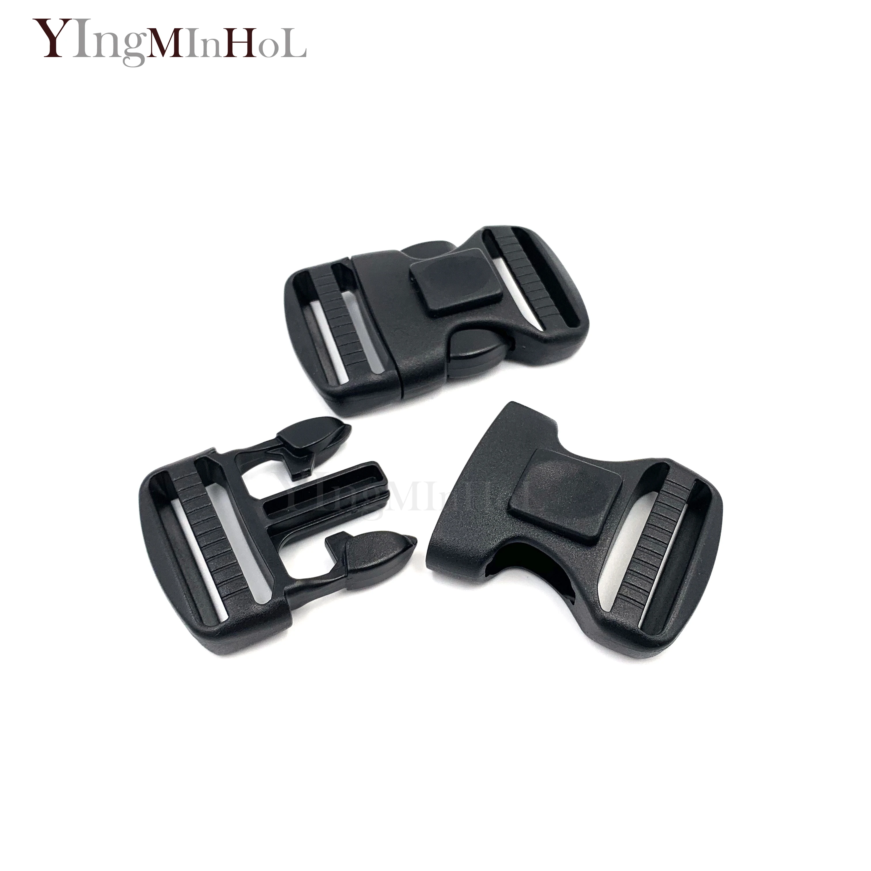 

50PCS 25mm Dual Adjustable Side Release Safety Lock Buckles Backpack Belt Bag Parts Strap Paracord Clips Package Accessories