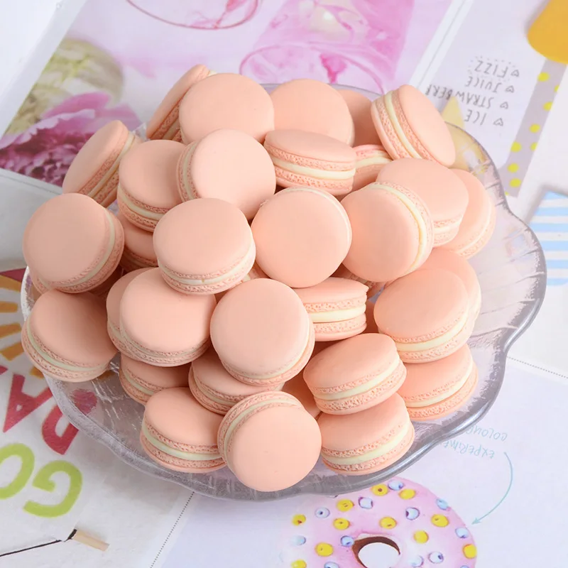 6PCS Simulation Macaron Modell Gefälschte Kuchen Creme Snack Kinder Schießen Requisiten Hochzeit Dessert Fenster Dekoration Ornamente 23*15mm – Detail 13