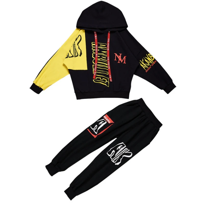 11 Fall Hip Hop Costume Children's Clothing Set Outfit Boys Long Sleeve Sports Suit Kids Hoodies+ Pants 2 Pcs Set Tracksuit - Цвет: 11