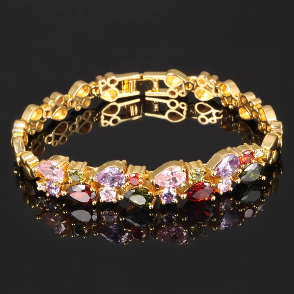 

Brand women bracelet new Mona Lisa color Zircon Bracelet double layer accessioes Crystal Bracelet girl temperament jewelry gifts