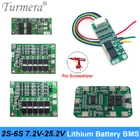 Turmera 2S 3S 4S 5S 6S литиевая батарея BMS баланс Защитная плата для 7,2 V 12V 14,4 V 16,8 V 18V 21V, алюминиевая крышка, 25В отвертка батарея Применение