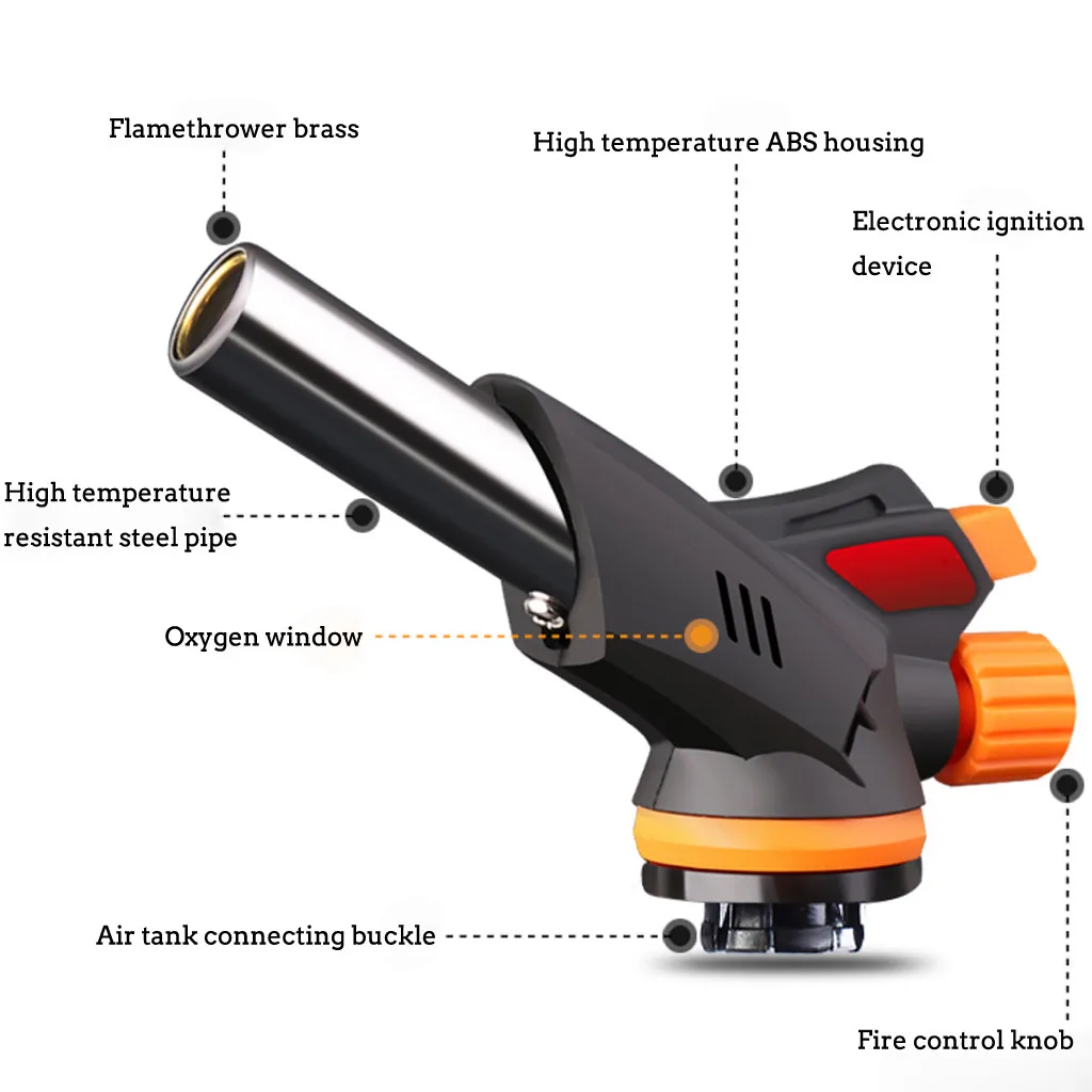 

Kitchen Torch Butane Lighter Chef Cooking Torch Lighters Adjustable Flame Lighter BBQ Ignition Spray Gun Picnic Tools(No Gas)