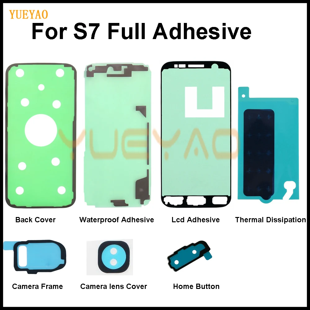 Полный набор ЖК-экран передняя клейкая задняя крышка лента для samsung Galaxy S7 G930