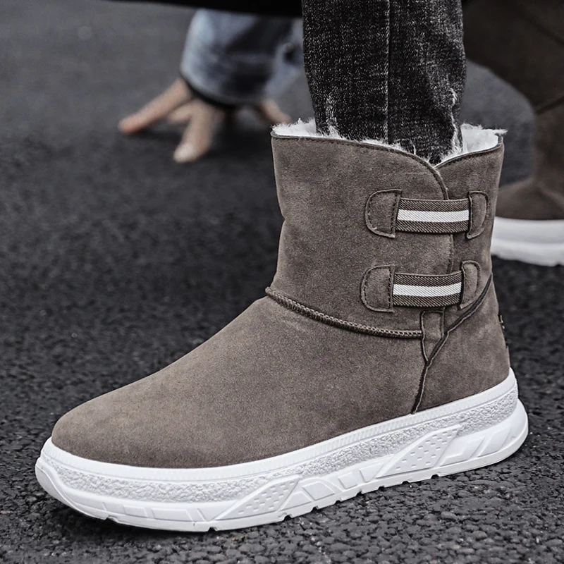 

2020 Men Casual Shoes Plush Warm Male Fashion Mid-Calf Work Boot Outdoor Snow Boots Tooling boots