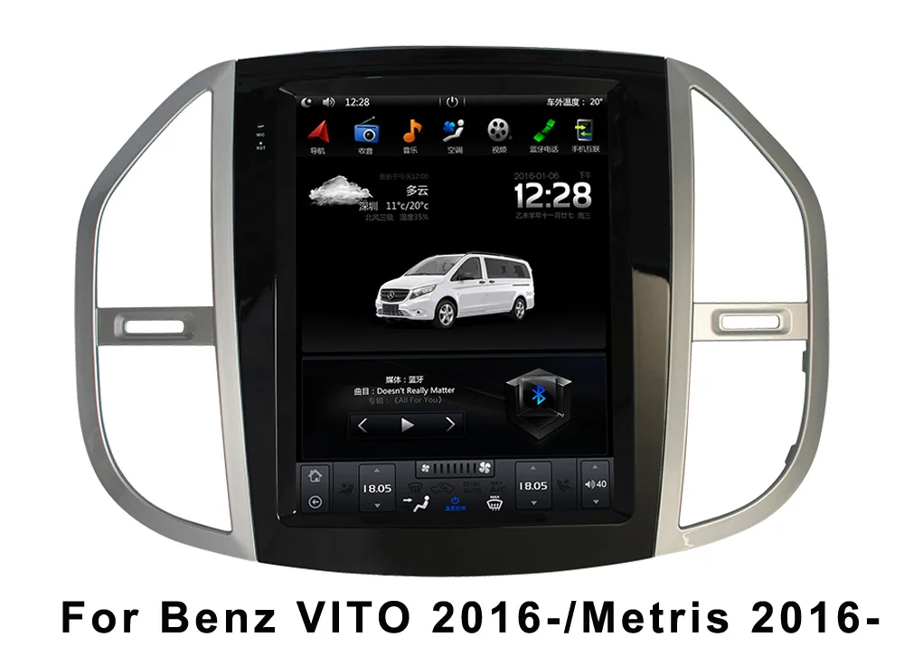 

Tesla Style Android 9.0 Car GPS Navigation Multimedia Player For Benz VITO 2016-/Metris 2016- Auto Radio Stereo