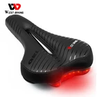 WEST BIKING велосипедное седло, задний фонарь для горного велосипеда, водонепроницаемая высокоэластичная гелевая Подушка, мягкое велосипедное седло