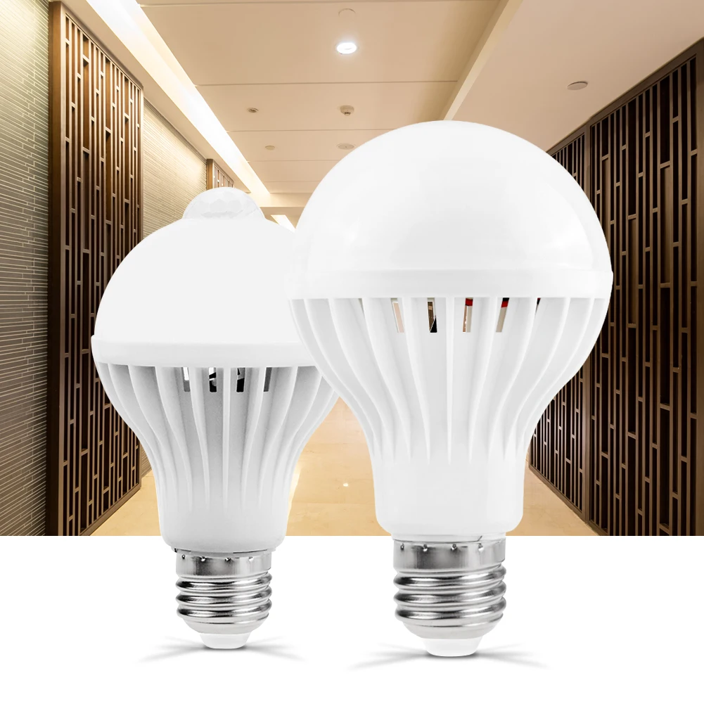 

Sound/ PIR Motion Sensor LED Bulb E27 AC 85-265V 3W 5W 7W 9W 12W Induction lamp Stair Hallway Infrared Light Smart Bulbs