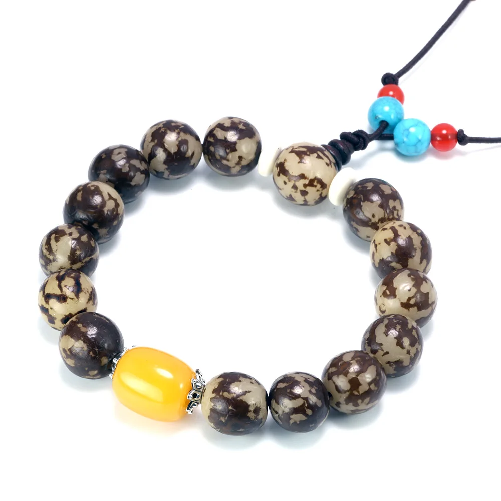 Натуральный Бодхи бисерный браслет для женщин и мужчин полированная цветочный