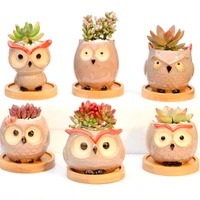 small 3d owl vase mould handmade silicone flower pot cement resin clay craft concrete planter molds