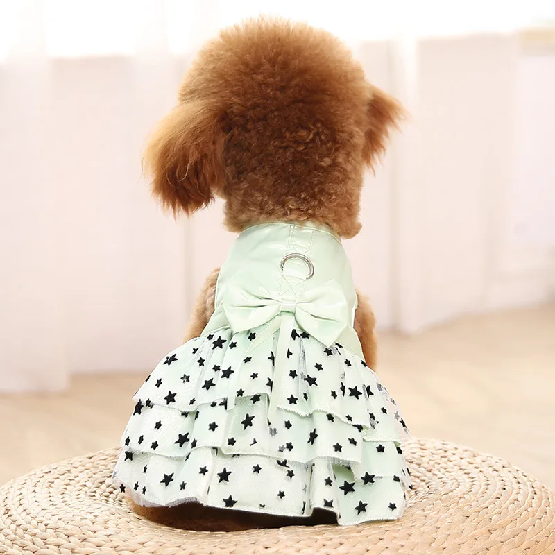 

Black Star Pattern Summer Dog Dress Dogs Princess Dresses Pet Pink Skirt Clothing Supplies Princess Bichon Dog Puppy Cat Teddy