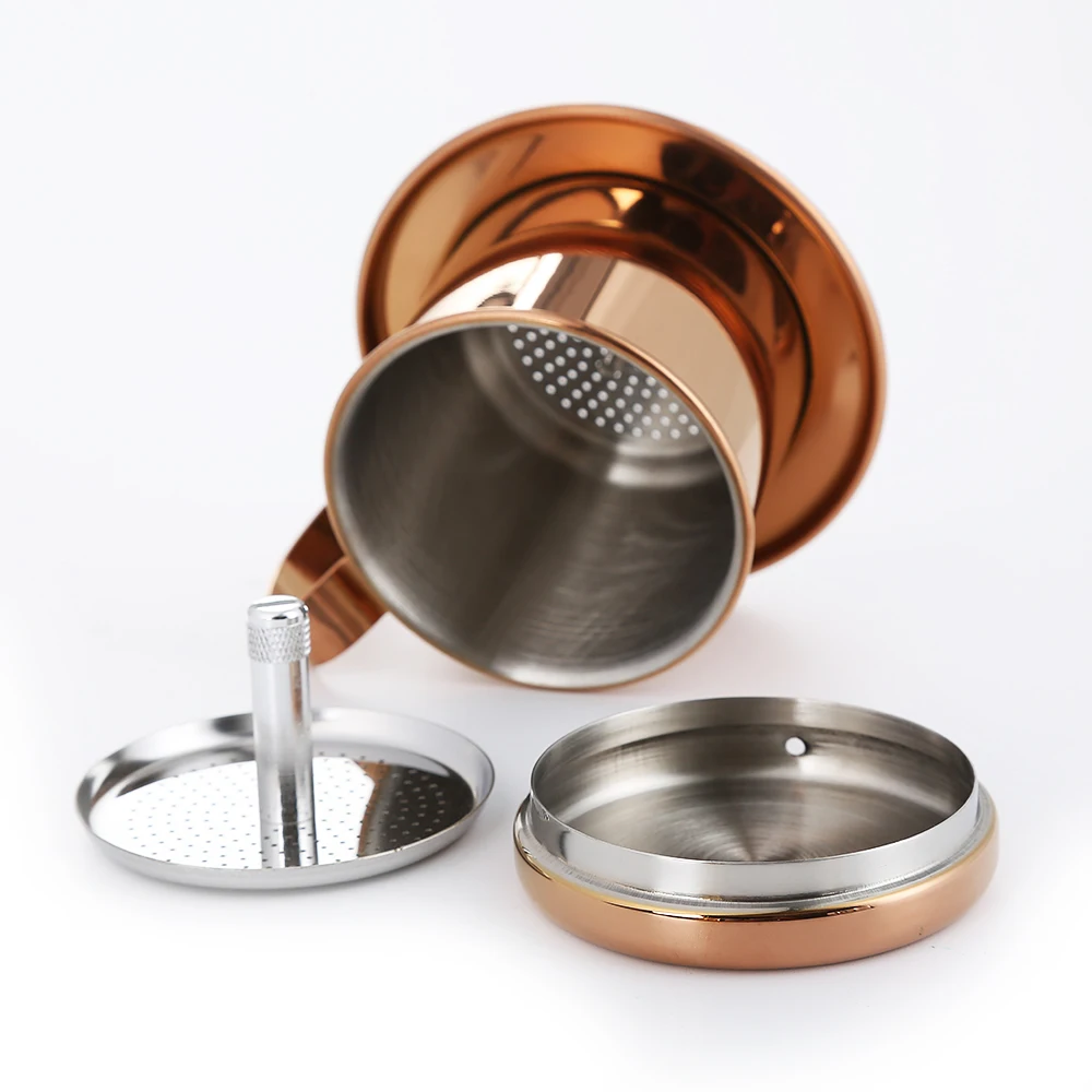 Realand Top Stainless Steel Vietnam Coffee Pour Over Dripper Maker Filter Single Cup Brewer Press Percolator Home Outdoor Use | Дом и сад