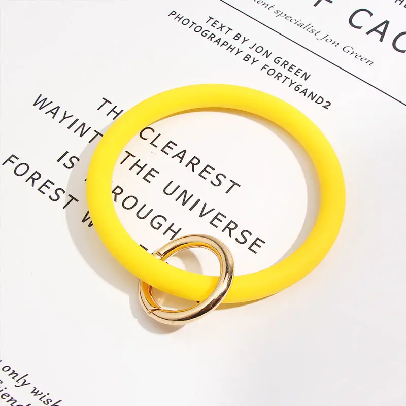 JJFOUCS модный силиконовый брелок для женщин Золотая застежка круглые аксессуары