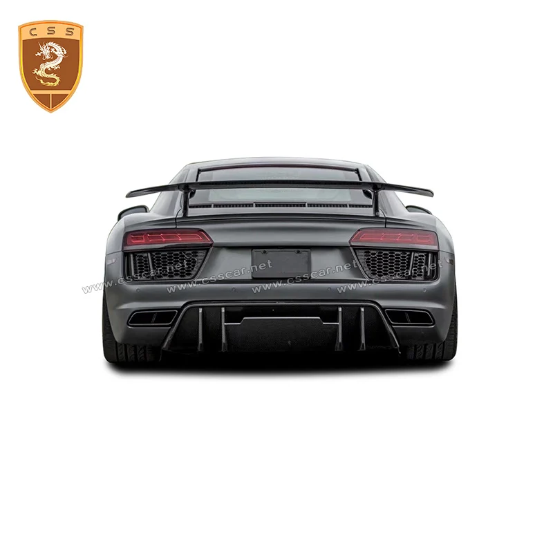 Fit For R8 Real Carbon Fiber Rear Lip DIffuser Bumper Car Modification Styling Body Kits | Автомобили и мотоциклы