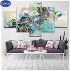 5 шт. Абстрактная живопись Череп Алмазная Вышивка Полный Дисплей покраска всех квадратная алмазная живопись подарок на Хэллоуин DIY 3d вышивки крестом,