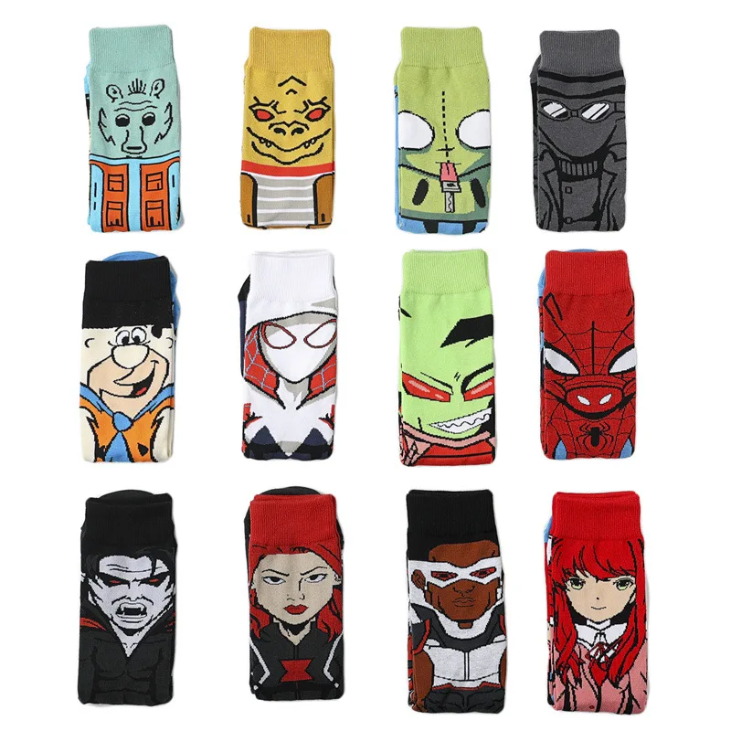 

Men Cartoon Anime Socks Happy Funny Socks Personality Cool Crew Socks Street Fashion Skarpety Sewing Pattern