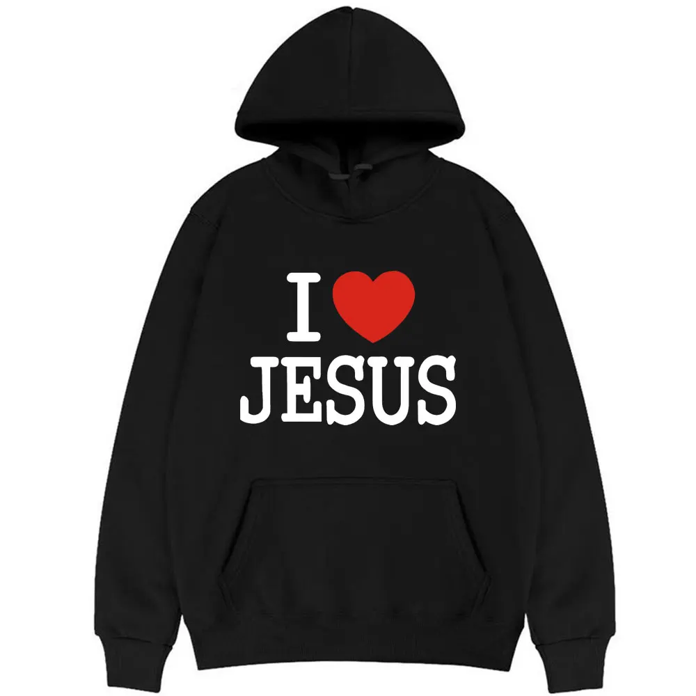 

I Love Jesus Oversize Font Print Hoodie Streetwear Harajuku Cotton Sweatshirt Men Women Oversize Hoodies Man Casual Sweatshirts