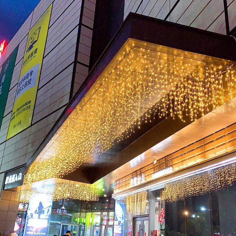 

Garland Mall Eaves Decorative Light LED curtain lights 144L String Lights Christmas outdoor christmas decoration for home