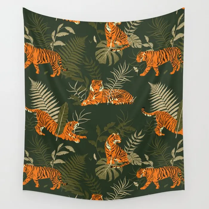 

Tiger Adventure Tapestry Wall Hanging Boho Decor Cloth Tapestries Psychedelic Hippie Tapestry Mandala Wall Carpet