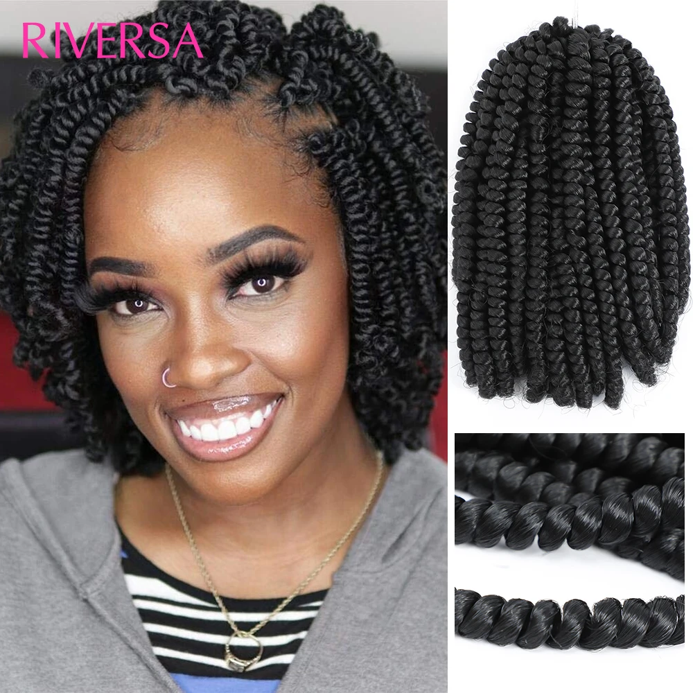 

6 Packs Spring Twist Hair Crochet Braids Soft Twist crochet hair 8 Inch Synthetic Braiding Hair Crochet Hair For Butterfly Locs
