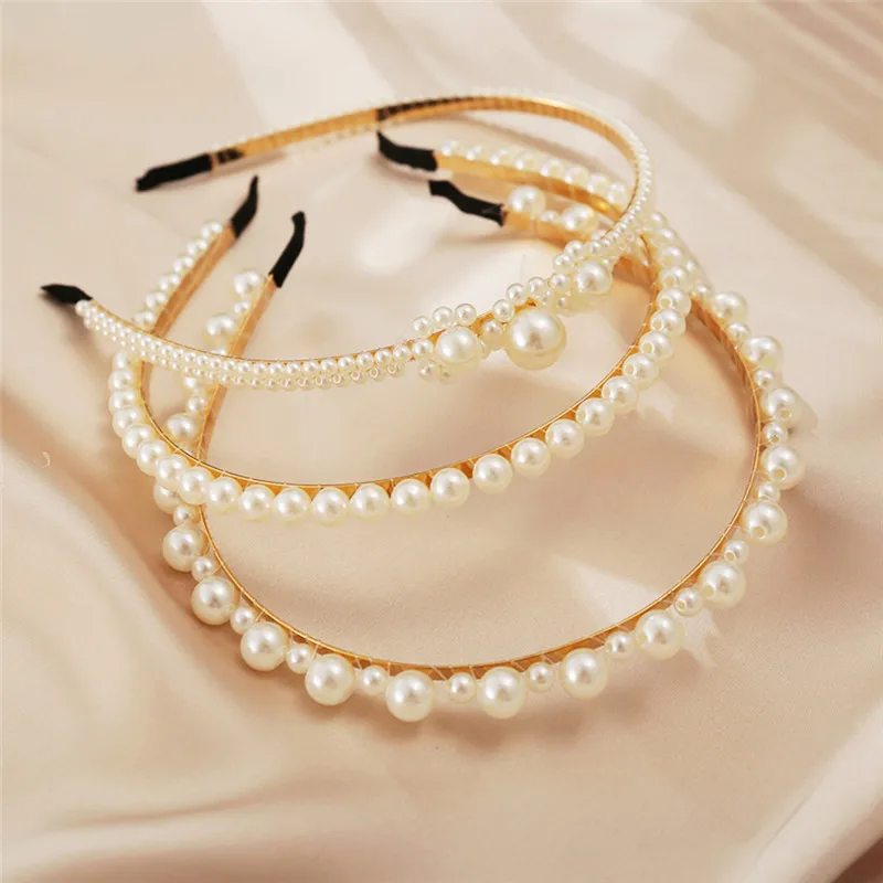 

Fashion Hair Women Elegant Full Pearls Simple Hairbands Sweet Headband Hair Hoops Holder Ornament Head Lady Accessories