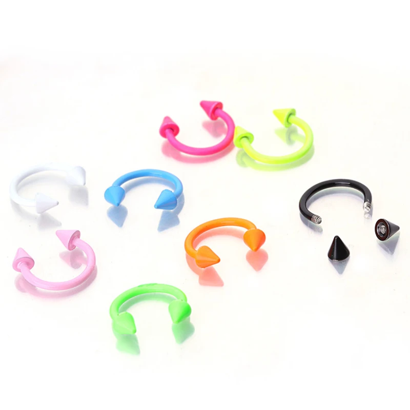 8 шт. носовых кольца из нержавеющей стали с шипом, септумом, бровью, трагусом, хеликсом, пирсингом губ и тела.
