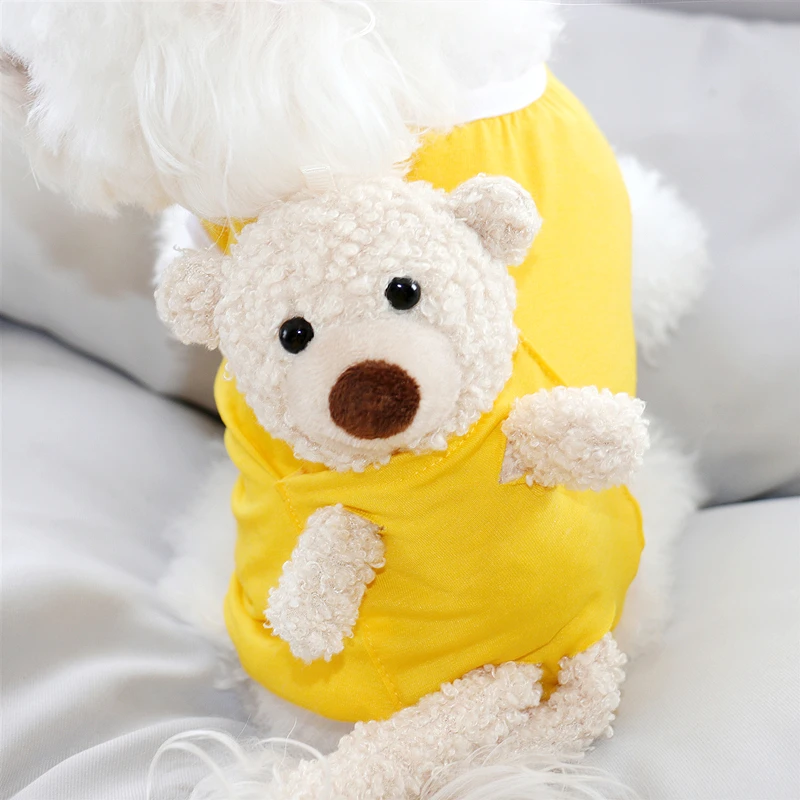 Fashion Dog Clothes Summer Thin Vest Teddy Soft Two-legged Puppy Yellow Pet Pullover Products XS-XL | Дом и сад