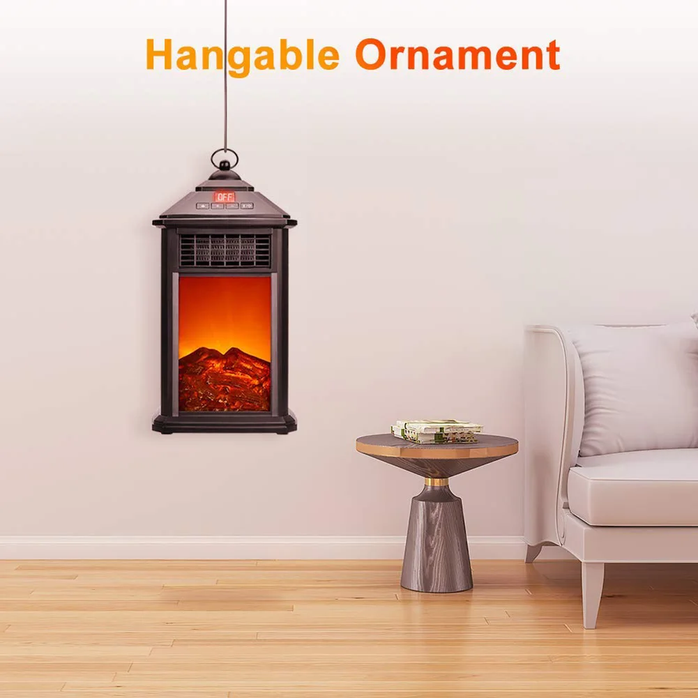 Переносной камин электрический обогреватель 800 Вт с регулируемым термостатом