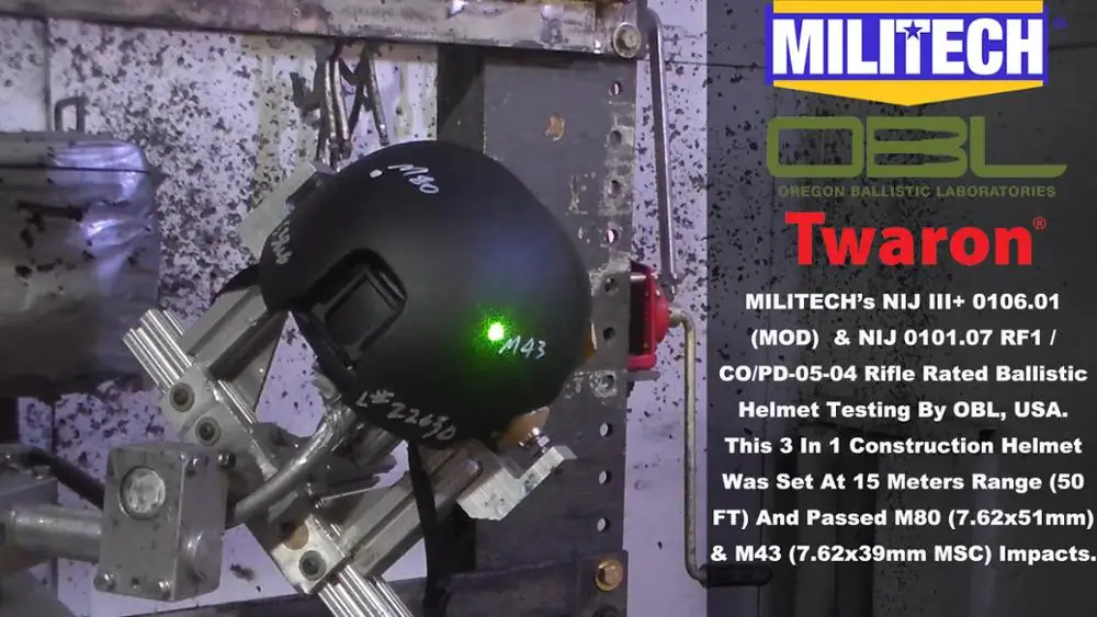 MILITECH FAST High Cut 3 в 1 Helmet NIJ 0101 06 III + & 07 RF1 0106 01 (МОД) видео тест подтвержденный