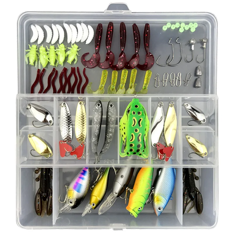 

Mixed Colors Minnow Multi Fishing Lures Set Wobblers Soft Lure Kit Artificial Hard Bait Popper Metal Jig Crankbait Luya Tackle
