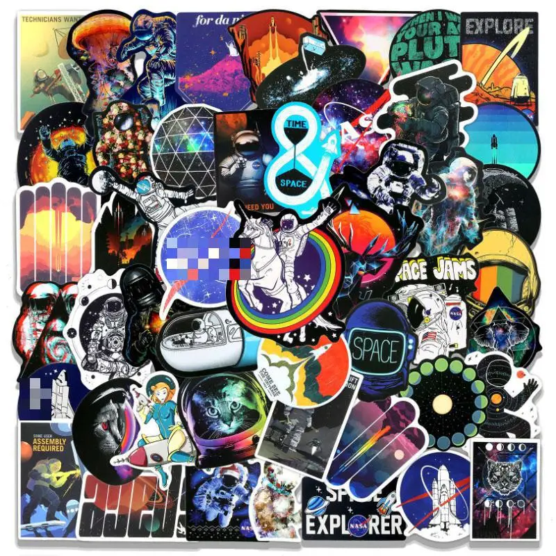 

10/30/50Pcs Outer space boy universe Graffiti Waterproof Skateboard Travel Suitcase Phone Laptop Luggage Stickers DIY Kids Girl