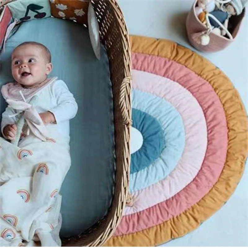 

Creative Rainbow Baby Play Mat Floor Crawling Rug Children Kids Playmat Pad Carpet Newborn Infants Nursery Room Decor