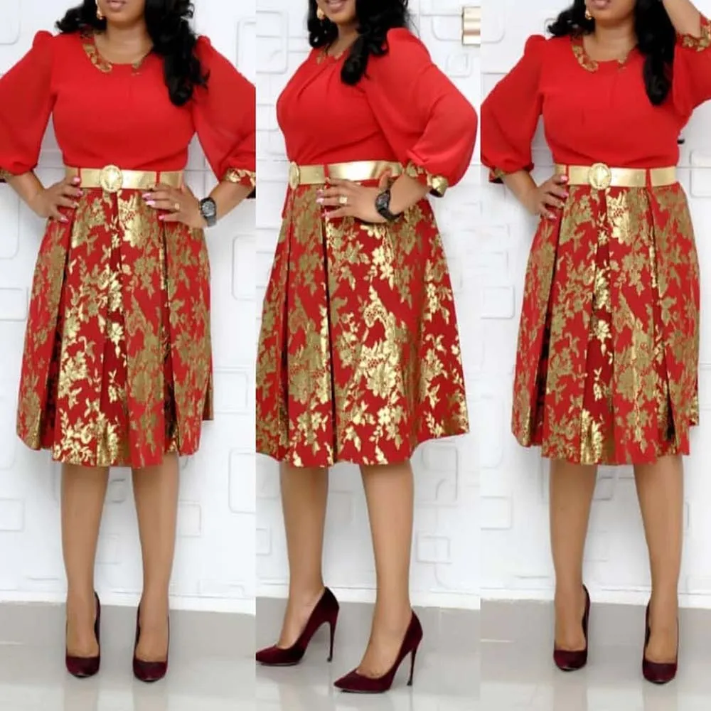 Летнее платье миди женское 2020 Винтаж золотистого цвета с аппликацией в виде