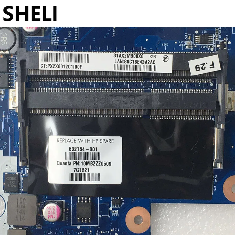 DA0AX2MB6F0 632184 001 CQ42 G42 материнская плата для HP G62 CQ62 ноутбука полностью