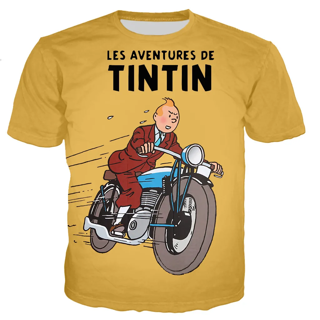 

Tintin men/women New fashion cool 3D printed t-shirts casual Harajuku style tshirt streetwear tops dropshipping