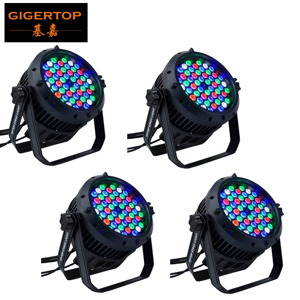 

Светодиодный прожектор TIPTOP 4xlot 200 Вт PAR 64 Spot / Flood светильник-54x 3 Вт Водонепроницаемый IP65 комнатный/наружный электронный RGBW Линейный диммер DMX 8CH