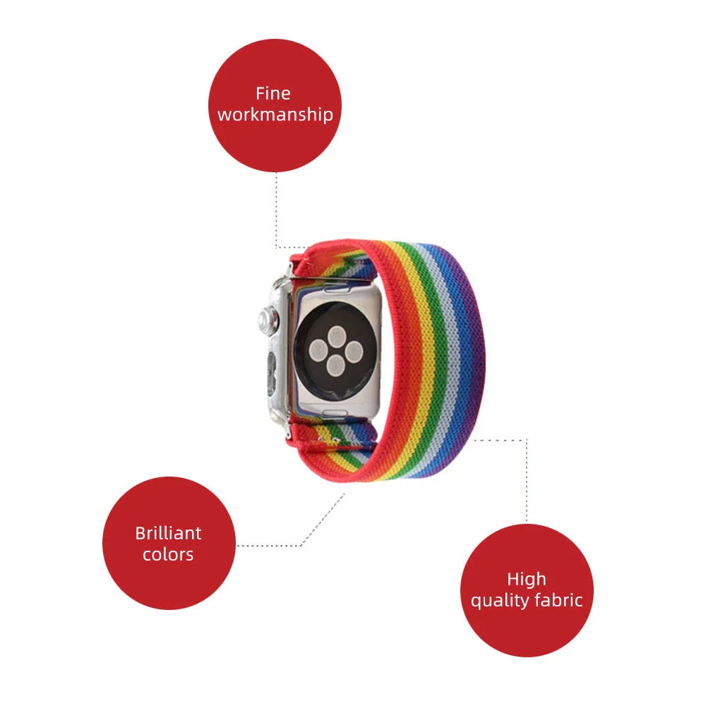 Новый эластичный нейлоновый ремешок в богемном стиле для Apple Watch 38 мм 40 42 44 Iwatch 5/4/3 2