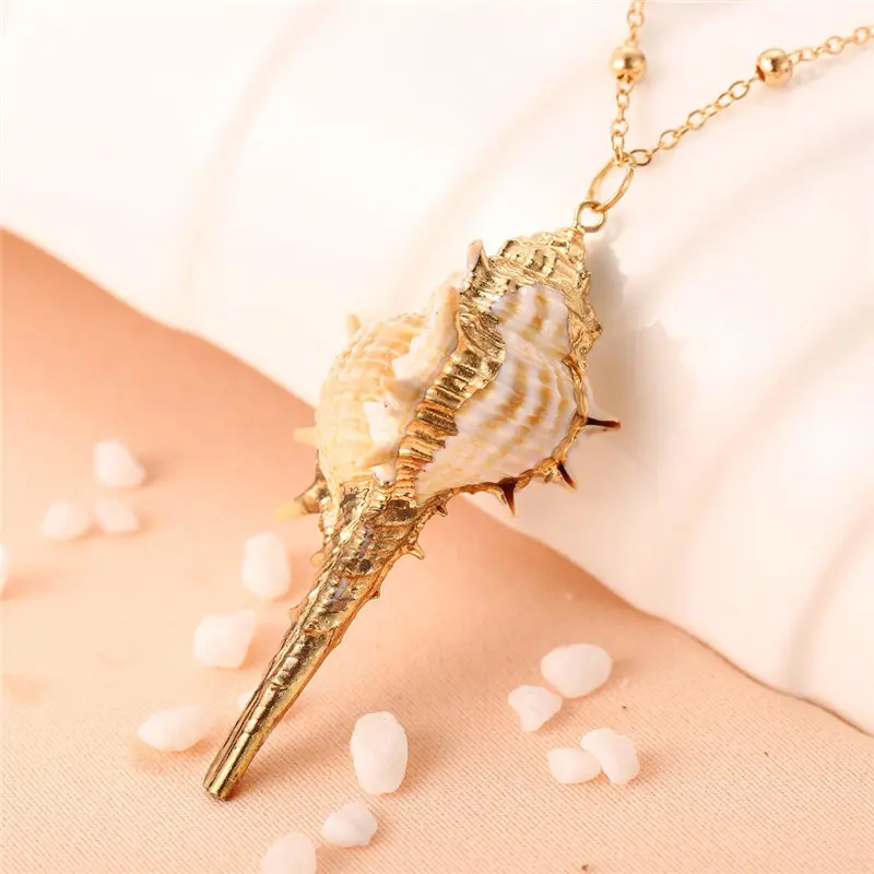 Новинка богемное ожерелье в виде раковины из Золотая цепочка для женщин