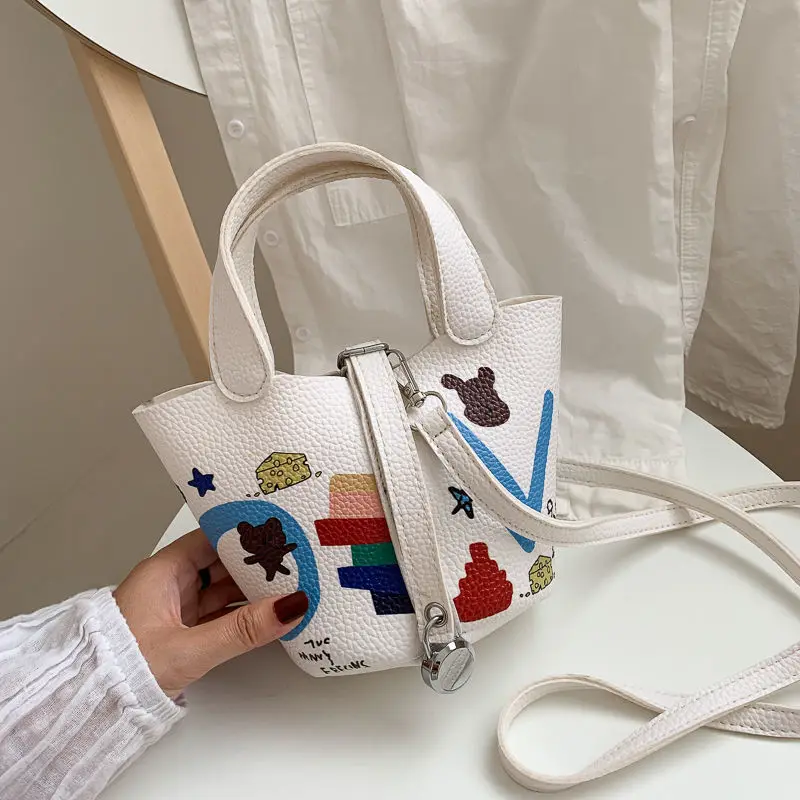 

Lady Summer Bag 2021 New Fashion Bucket Bag Women's Fashion All-match Pu Small Bag One-shoulder Handbag