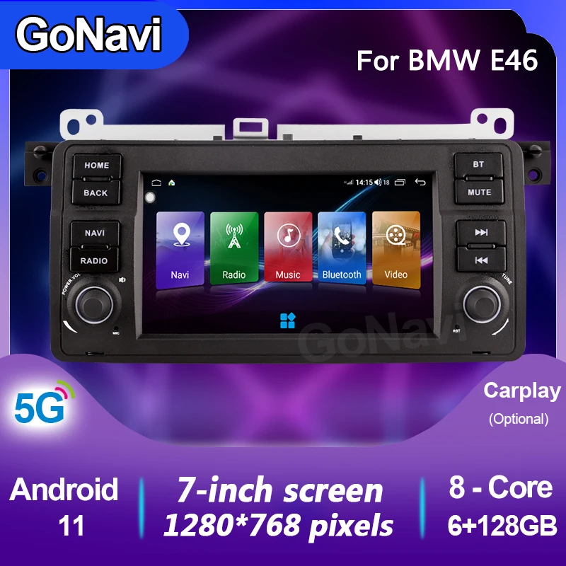 

GoNavi Android 11 Auto Radio Multimedia For BMW 3 Series E46 M3 318 320 325 330 335 1998-2005 Car GPS Stereo Auto Radio No 2 Din