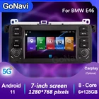 Автомагнитола GoNavi, Android 11, для BMW 3 серии E46, центральный мультимедийный плеер, GPS, DVD, Carplay, Bluetooth-навигация 1998-2005