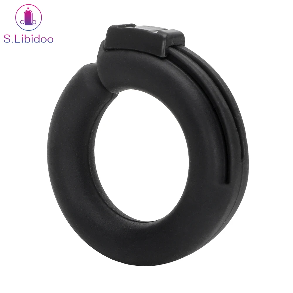 Мужское кольцо для задержки эякуляции члена белый/черный силиконовый