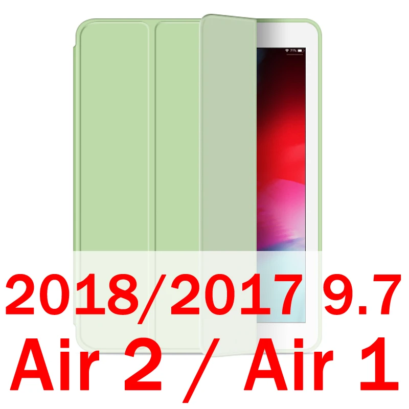 Matcha 9.7 Для iPad Air 2 Air 1 чехол 9,7 Funda силиконовый мягкий задний из искусственной кожи умный чехол для iPad 6го поколения Чехол 10," - Цвет: Matcha 9.7
