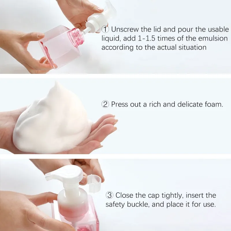 

250ml/450ml Foam Pump Bottles Foaming Hair Spray Soap Pump Shampoo Dispenser Lotion Perfume Bottle Container for Cosmetics